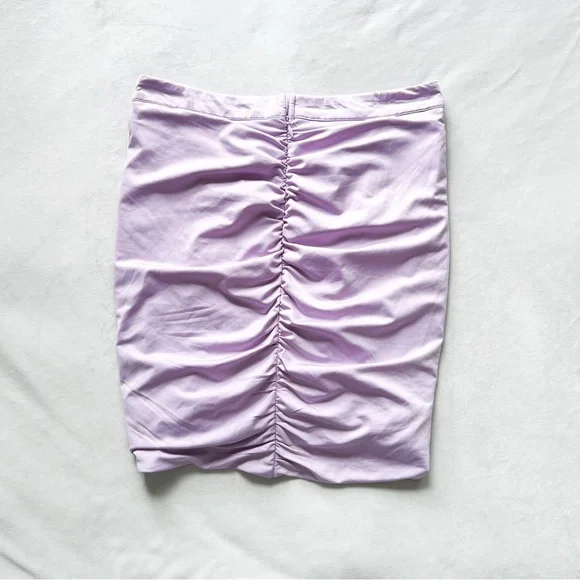 O. Vianca Lavender Purple Ruched Mini Skirt - Medium - Picture 3 of 3